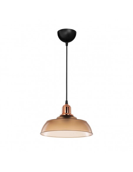 GLOBOSTAR® LOAN 203-0285 Μοντέρνο Κρεμαστό Φωτιστικό Οροφής με Ντουί 1 x E27 AC 220-240V IP20 - Καφέ & Μπρονζέ - Μ25.5 x Π25.5 x Υ17cm