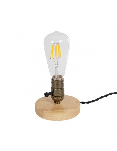 GLOBOSTAR® NOX 77701 Μοντέρνο Επιτραπέζιο Φωτιστικό Πορτατίφ με Ντουί 1 x E27 AC 220-240V IP20 - Μπεζ & Μπρούτζινο - Μ12 x Π12 x Υ9cm