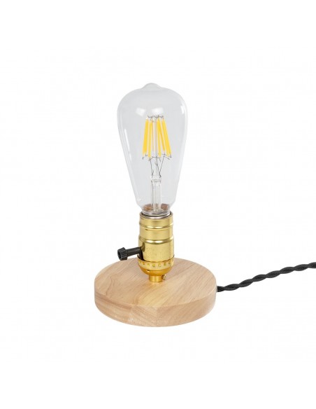 GLOBOSTAR® NOX 77702 Μοντέρνο Επιτραπέζιο Φωτιστικό Πορτατίφ με Ντουί 1 x E27 AC 220-240V IP20 - Μπεζ & Χρυσό - Μ12 x Π12 x Υ9cm