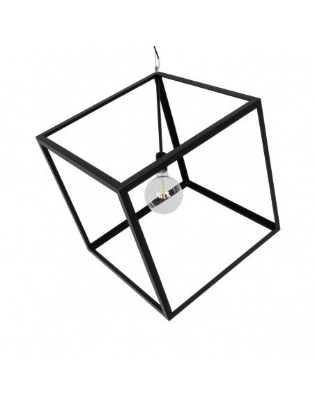 GLOBOSTAR® CUBE 999-0215 Μοντέρνο Κρεμαστό Φωτιστικό Οροφής με Ντουί 1 x E27 AC 220-240V IP20 - Μαύρο - Μ70 x Π70 x Υ87cm