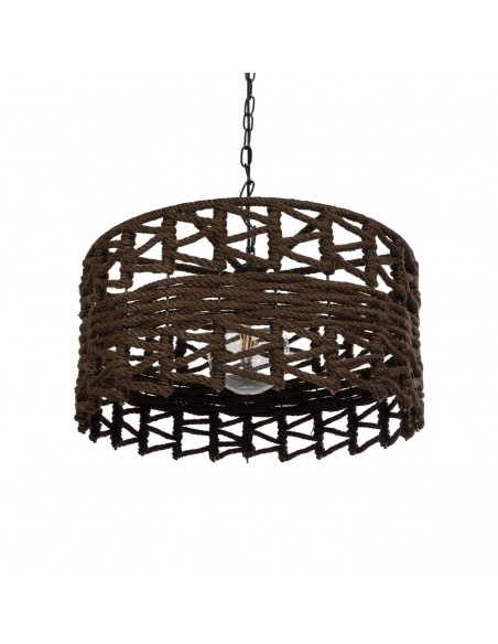 GLOBOSTAR® VERA 999-0069 Boho Κρεμαστό Φωτιστικό Οροφής με Ντουί 1 x E27 AC 220-240V IP20 - Καφέ - Μ50 x Π50 x Υ25cm