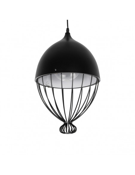 GLOBOSTAR® CANARIO 999-0111 Vintage Κρεμαστό Φωτιστικό Οροφής με Ντουί 1 x E27 AC 220-240V IP20 - Μαύρο - Μ28 x Π28 x Υ47cm