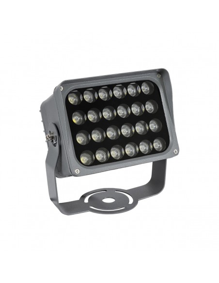 GLOBOSTAR® FLOODXENA 90129 Προβολέας Σποτ Wall Washer LED 24W 2760lm 10° AC 220-240V Αδιάβροχο IP65 Φυσικό Λευκό 4500K - Bridgelux SMD Chip - Γκρι Ανθρακί - Μ18 x Π13.5 x Υ18cm - 3 Χρόνια Εγγύηση