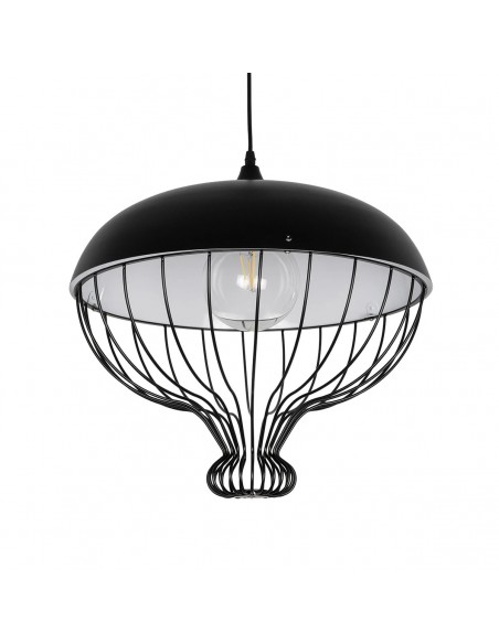 GLOBOSTAR® SOBRINO 999-0112 Vintage Κρεμαστό Φωτιστικό Οροφής με Ντουί 1 x E27 AC 220-240V IP20 - Μαύρο - Μ45 x Π45 x Υ45cm