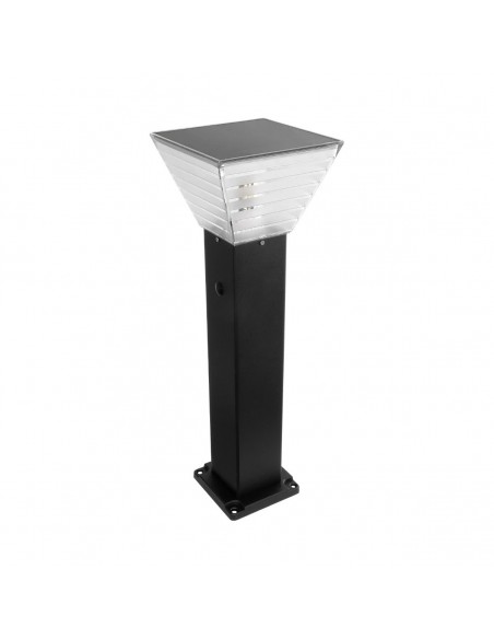 GLOBOSTAR® VEGGIE 90549 Φωτιστικό Κολωνάκι Κήπου με Ντουί 1 x E27 60° AC 220-240V Αδιάβροχο IP65 - Μαύρο - Μ20 x Π20 x Υ60cm - 2 Χρόνια Εγγύηση