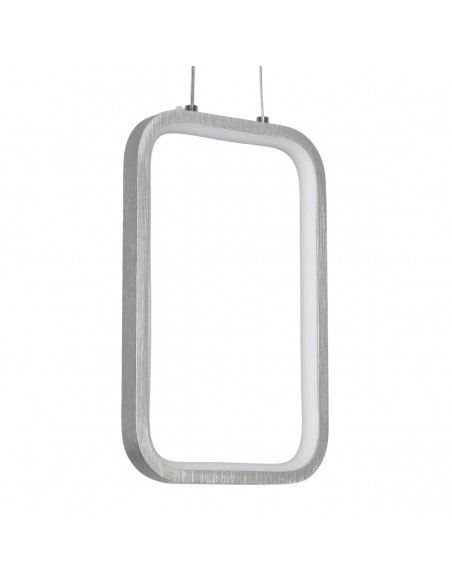 GLOBOSTAR® DEROBA 61300 Μοντέρνο Κρεμαστό Φωτιστικό Οροφής LED 12W 1320lm 360° AC 220-240V IP20 Ρυθμιζόμενο Λευκό CCT με On/Off 2700K/4500K/6000K - Lumileds SMD Chip - Νίκελ Βούρτσας - Μ16 x Π1.6 x Υ25.5cm - 3 Χρόνια Εγγύηση