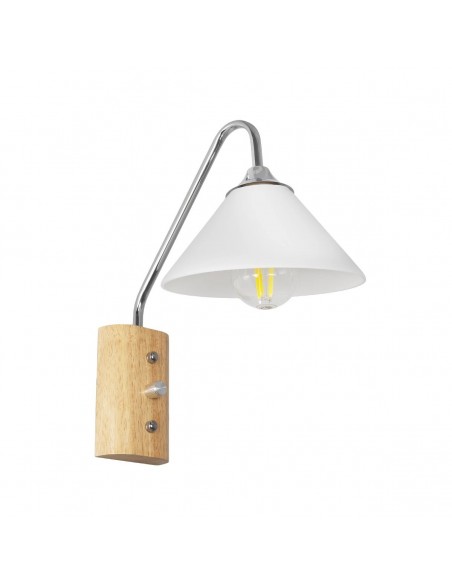 GLOBOSTAR® ALESSIA 999-0179 Μοντέρνο Φωτιστικό Τοίχου - Απλίκα με Ντουί 1 x E27 AC 220-240V IP20 - Μπεζ & Ασημί - Μ18 x Π26 x Υ29cm