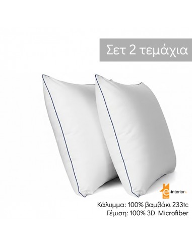 Σετ 2τμχ Μαξιλάρια 50X70 900gr Μέτριο-Χαμηλό