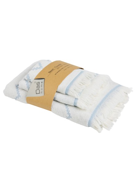 DAS HOME ΣΕΤ ΠΕΤΣΕΤΕΣ 3ΤΕΜΑΧΙΩΝ BEST 0870 DUSTY BLUE