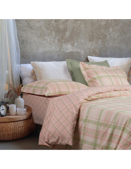 DAS HOME ΣΕΤ ΣΕΝΤΟΝΙΑ ΜΟΝΑ ΜΕ ΛΑΣΤΙΧΟ CASUAL 5443 MINT, PINK