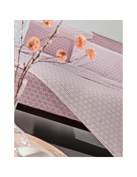 Σετ Σεντόνια Ημίδιπλα 180x265 Sandy Old Pink