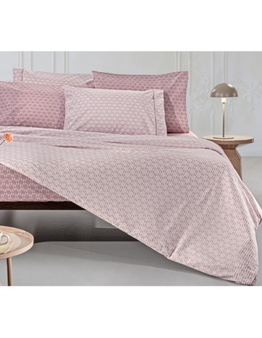 Σετ Σεντόνια Ημίδιπλα 180x265 Sandy Old Pink