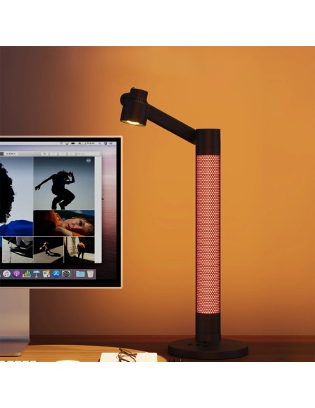 GLOBOSTAR® DESTINY GLB-106-0020 Επιτραπέζιο Φωτιστικό Πορτατίφ με RF Ασύρματο Χειριστήριο & Λειτουργία μέσω WiFi APP LED 10W 600lm 180° AC 220-240V IP20 Πολύχρωμο RGB Dimmable - Sanan SMD Chip - Μαύρο - Μ14 x Π14 x Υ50cm - 2 Χρόνια Εγγύηση