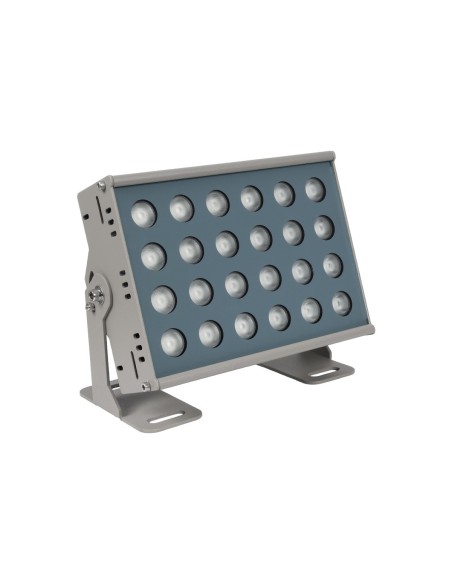 GLOBOSTAR® FLOODHENO 999-0264 Προβολέας Σποτ Wall Washer LED 36W 2880lm 30° DC 24V Αδιάβροχο IP65 Πολύχρωμο RGB Dimmable DMX512 - Bridgelux SMD Chip - Γκρι - Μ22 x Π11 x Υ16.5cm - 3 Χρόνια Εγγύηση