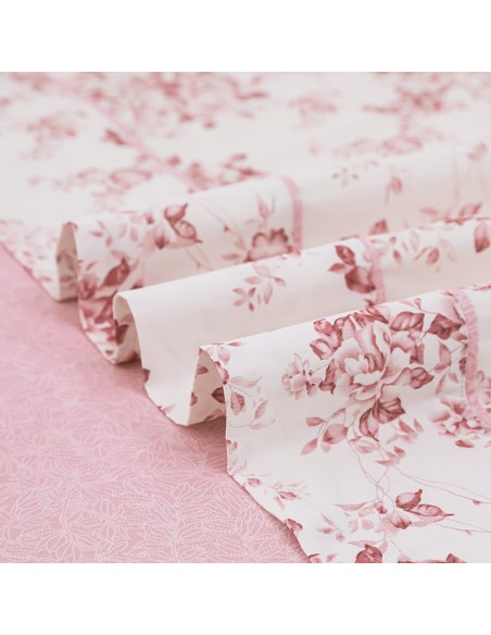Σετ Σεντόνια Βαμβακοσατέν Υπέρδιπλα 245x270 Samira Pink 2