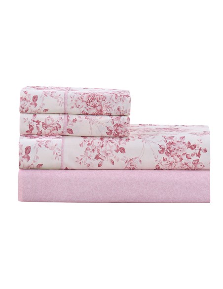 Σετ Σεντόνια Βαμβακοσατέν Υπέρδιπλα 245x270 Samira Pink