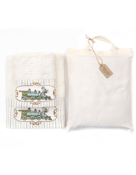 Σετ βρεφικές πετσέτες 2 τμχ - Choo Choo Train