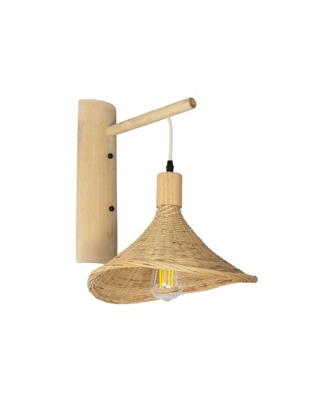 GLOBOSTAR® KALIA 01964 Boho Φωτιστικό Τοίχου - Απλίκα με Ντουί 1 x E27 AC 220-240V IP20 - Μπεζ - Μ33 x Π36 x Υ42cm