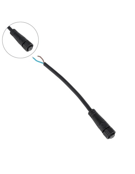 GLOBOSTAR® CONNECTOR 999-0265 2 Pin Σύνδεσμος Τροφοδοσίας για Wall Washers & Προβολείς με Είσοδο 2 x 0.25mm2 & Έξοδο 1 x Αρσενικό Βύσμα Αδιάβροχο IP65 - Μαύρο - Μ20 x Π1.5 x Υ1.5cm