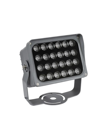 GLOBOSTAR® FLOODXENA 90132 Προβολέας Σποτ Wall Washer LED 24W 2040lm 10° AC 220-240V Αδιάβροχο IP65 Φούξια - Bridgelux SMD Chip - Γκρι Ανθρακί - Μ18 x Π13.5 x Υ18cm - 3 Χρόνια Εγγύηση