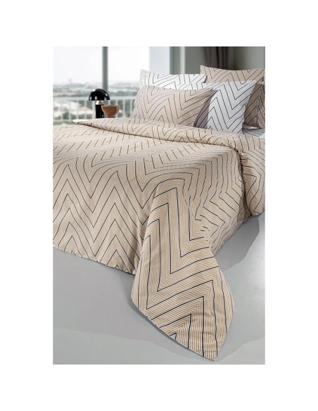 Σετ Σεντόνια Υπέρδιπλα Με Λάστιχο Για Στρώμα 170x200+32 Canyon Natural