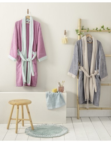 Μπουρνούζι Ease - Medium - Mauve Pink / Mint