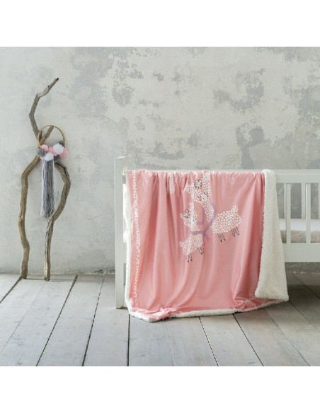 Κουβέρτα Λίκνου 80x110 - Llama Love