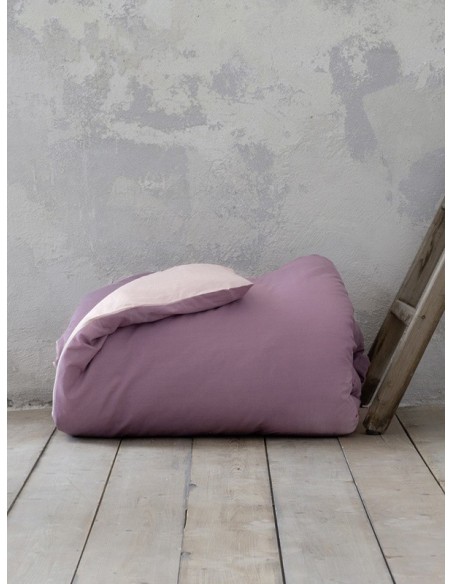 Παπλωματοθήκη Μονή Colors - Cassis / Dusty Rose