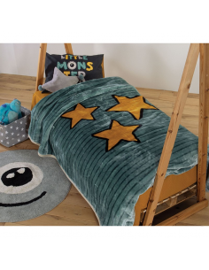 Κουβέρτα Παιδική 160x220 Monsters Stars