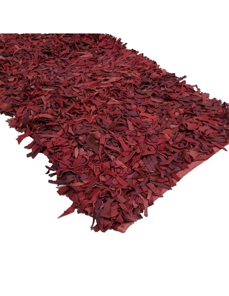 Δερμάτινο Χαλάκι Φουντωτό 70x140 - Κόκκινο