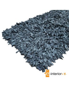 Δερμάτινο Χαλάκι Φουντωτό 70x140 - GREY/NIGHT BLUE