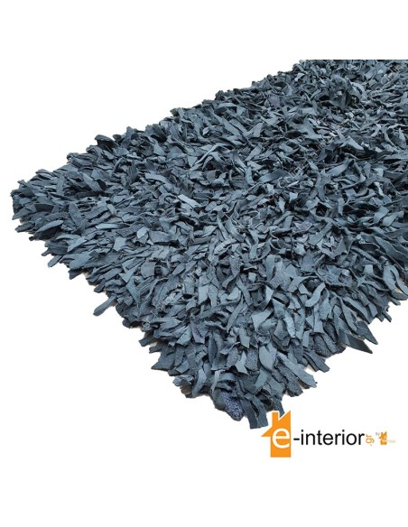 Δερμάτινο Χαλάκι Φουντωτό 70x140 - GREY/NIGHT BLUE