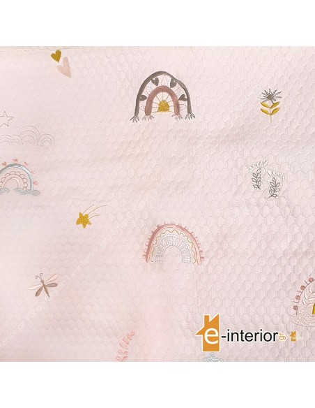 Κουβέρτα Πικέ Κούνιας 120x160 Rainbow Luv Pink