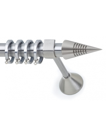 Κουρτινόξυλο Νίκελ Σατινέ GREY Φ25