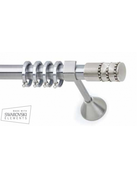 Κουρτινόξυλο Νίκελ Σατινέ RIGOTO Strass Φ25