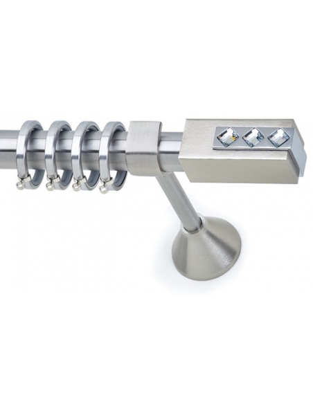 Κουρτινόξυλο Νίκελ Σατινέ CHAMPION SQUARE Φ25