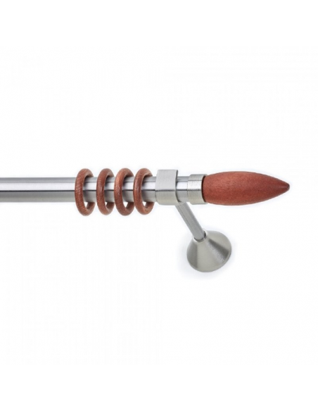 Κουρτινόξυλο Νίκελ Σατινέ EVO WOOD ΚΕΡΑΣΙ Φ25