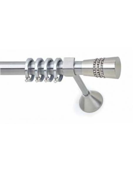 Κουρτινόξυλο Νίκελ Σατινέ RAVENA Strass Φ25