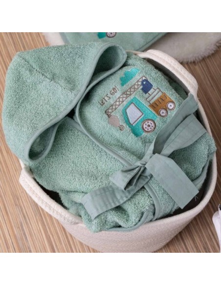 Μπουρνούζι Βρεφικό Με Κουκούλα Borea Crane 5-6